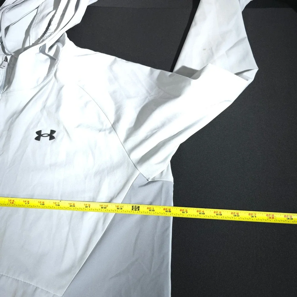 Under Armour Storm Windbreaker Mens XXL Gray Full Zip Hoodie Water Repellent UA‎